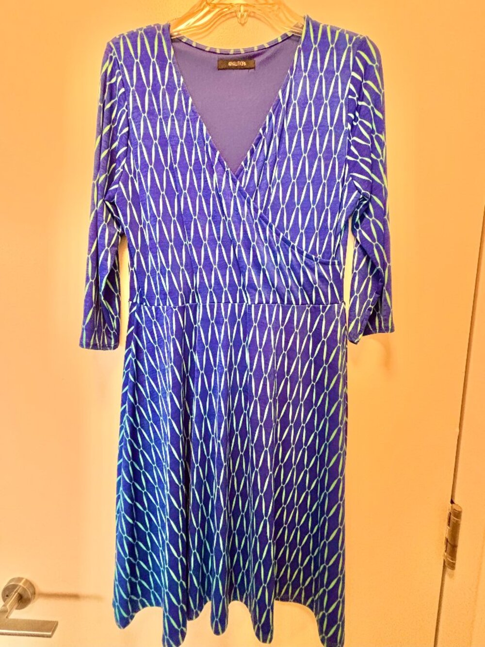 41 Hawthorn blue and aqua print wrap dress size L